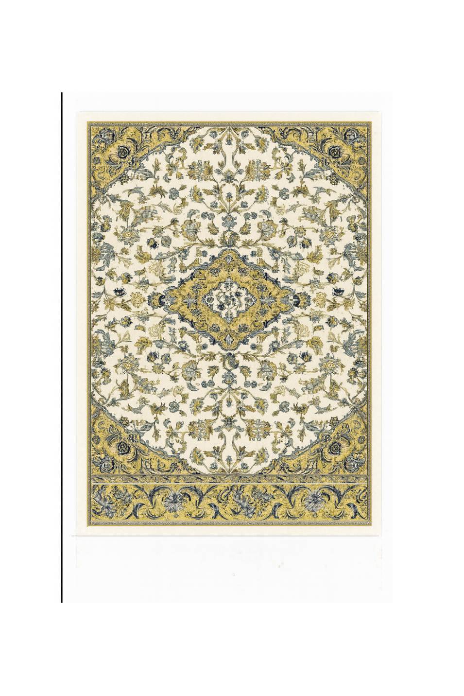 RAWDAH CREAM FLOWERS ARE L.BLUE 70X110