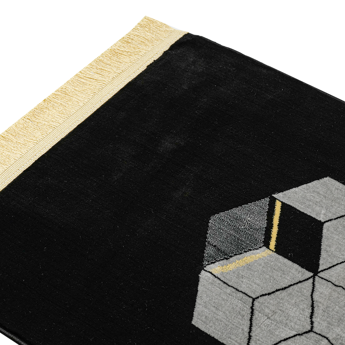 Geometric Pattern Musallah Black/Grey 70x110 (Madina Made)