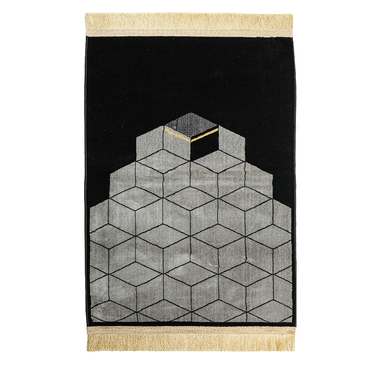 Geometric Pattern Musallah Black/Grey 70x110 (Madina Made)