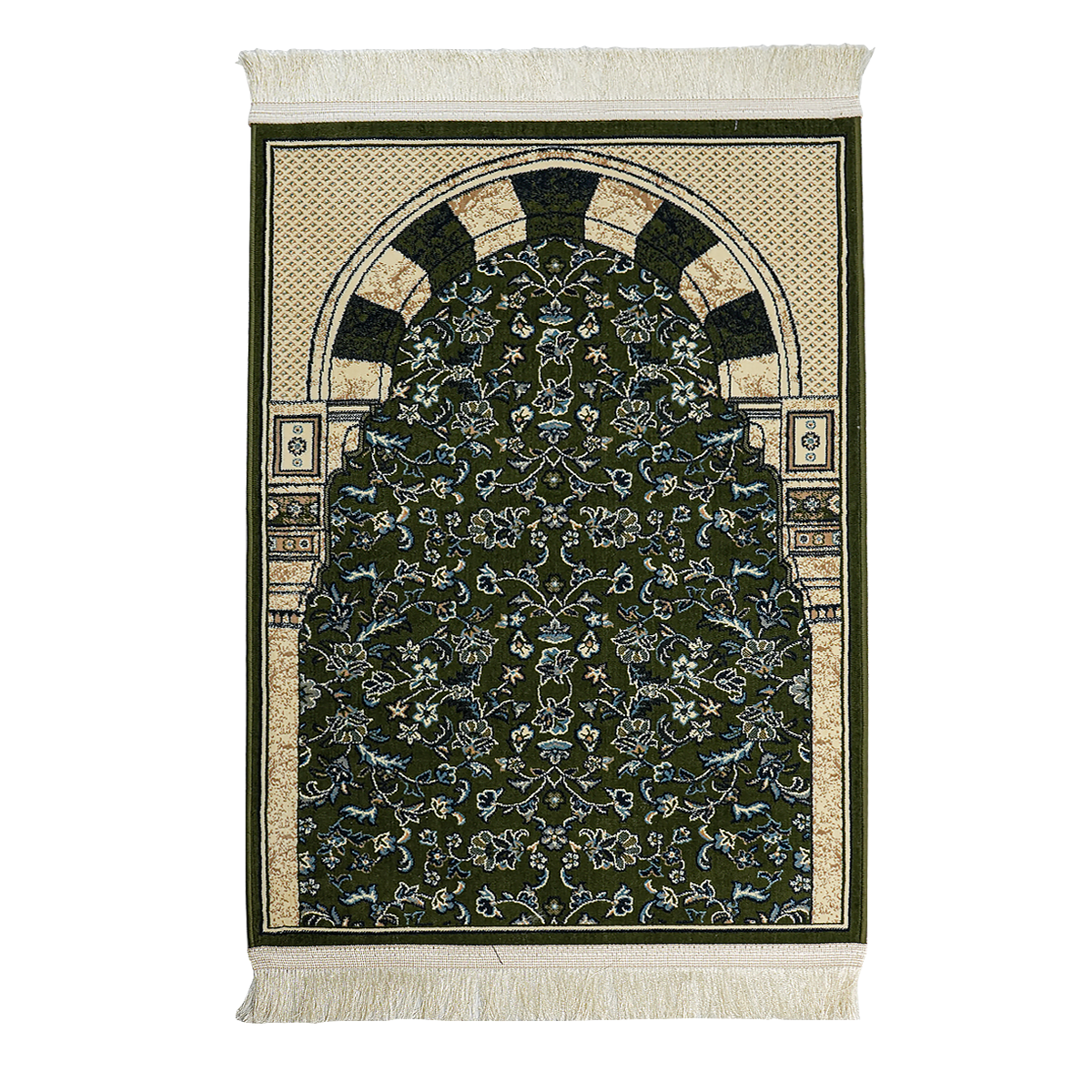 Madina Rawdah Green Mehrab 1446-02  6MM. 70x110cm Prayer Mat