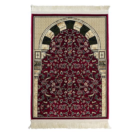 Rawdah Red Mehrab 1446-01 70x110cm  6MM Prayer Mat