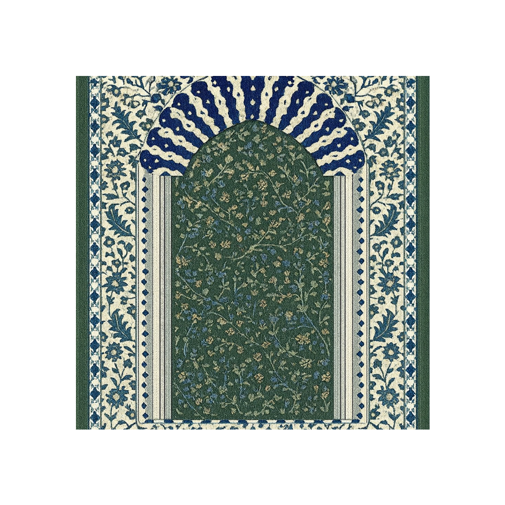 RAWDAH 1643 GREEN FOWERS ARE L.BLUE 70 X110 8MM