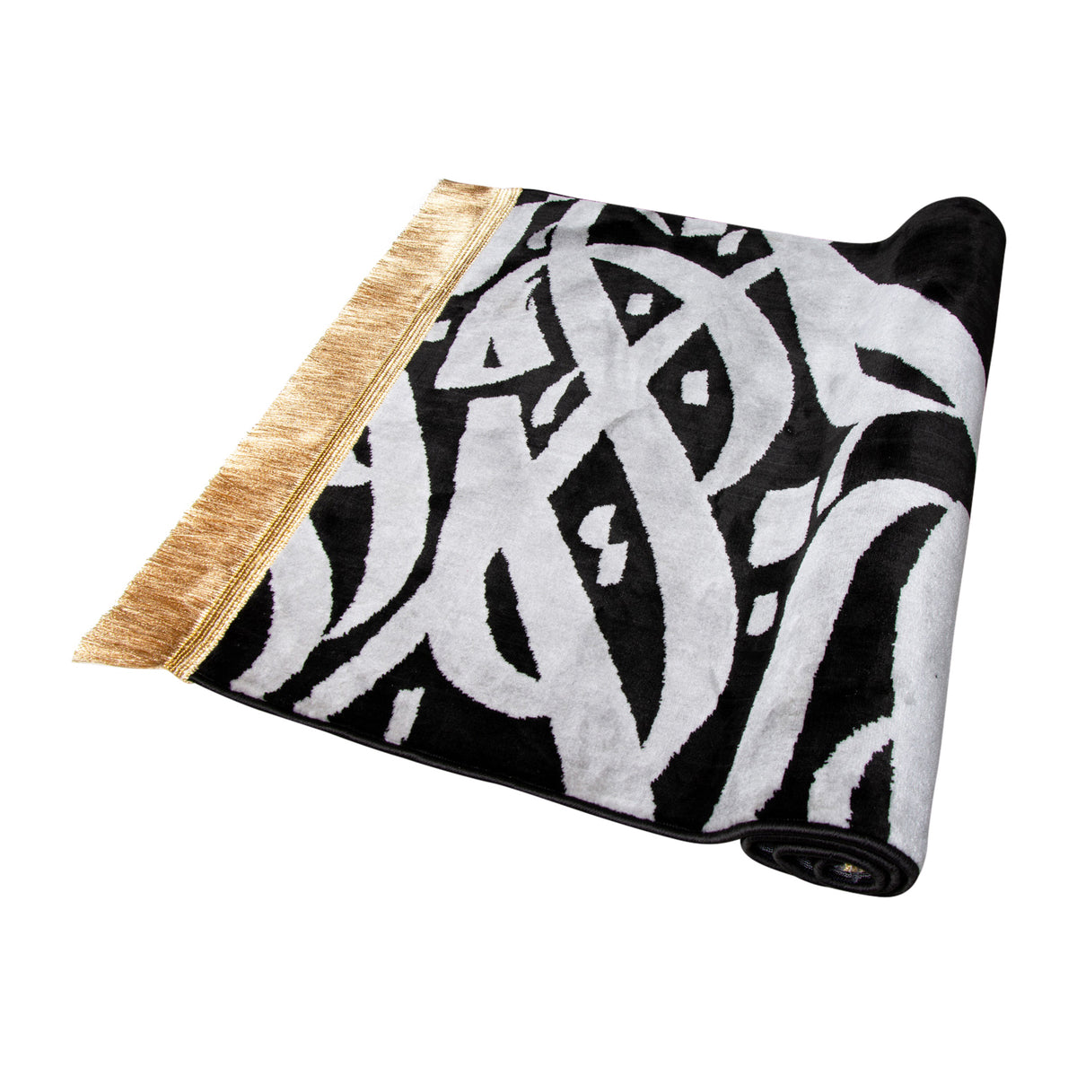 MUSALLAH 1584 CALLIGRAPHY GREY - MADINA MADE 8MM 70X110 BLACK ...