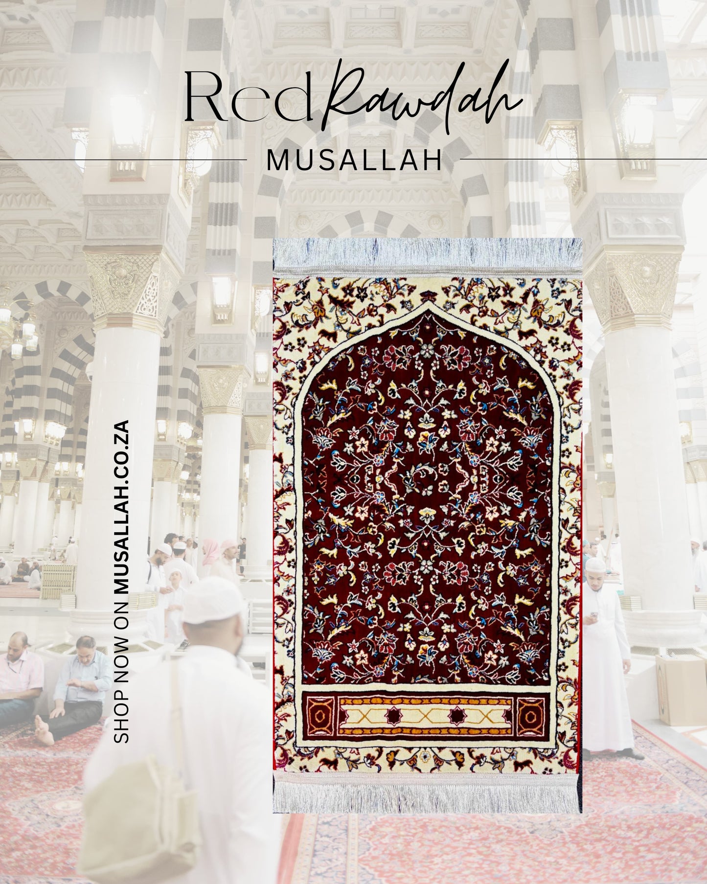 Rawdha RED 1446  -  MADINA MADE 8MM 70X110