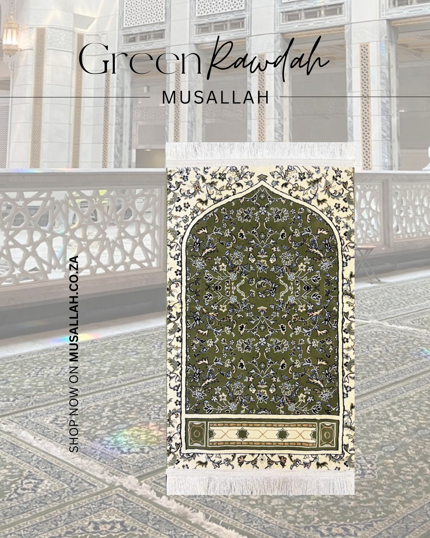 Rawdha Green 1446  -  MADINA MADE 8MM 70X110