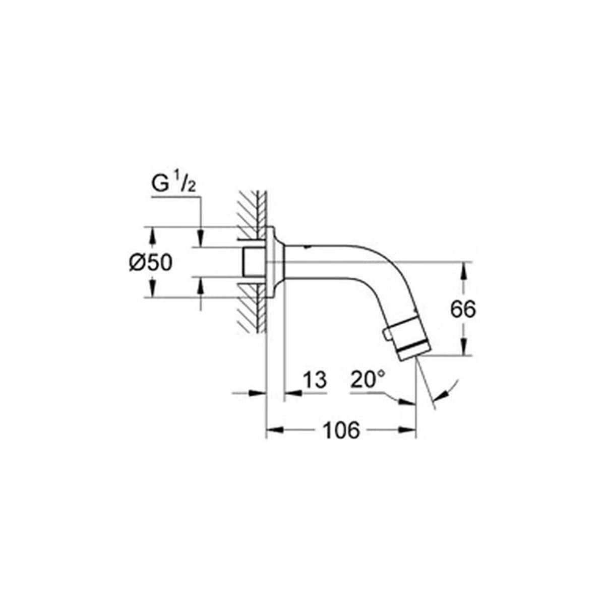 Universal pillar Tap - Grohe 108mm